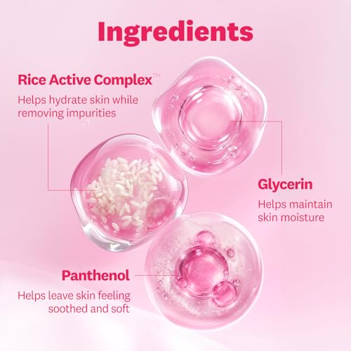 The Face Shop Rice Water Bright Micellar Water, Hydrating Face Cleanser and Makeup Remover, with Rice Active Complex¢â, Gentle for Sensitive Skin, 16.9 fl. oz