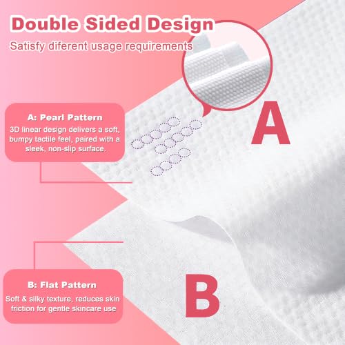 Disposable Face Towels Pack of 600 Dual-Textured Skin Care Cloths - Soft & Reusable