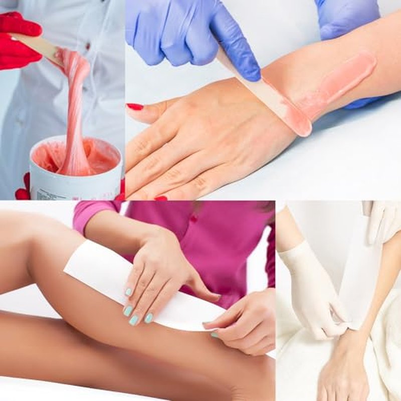 200 Pcs Large Non Woven Wax Strips and 50 Pcs Wooden Wax Sticks Kit, Body and Facial Hair Removal Waxing Strips Soft Waxing Paper Sheets
