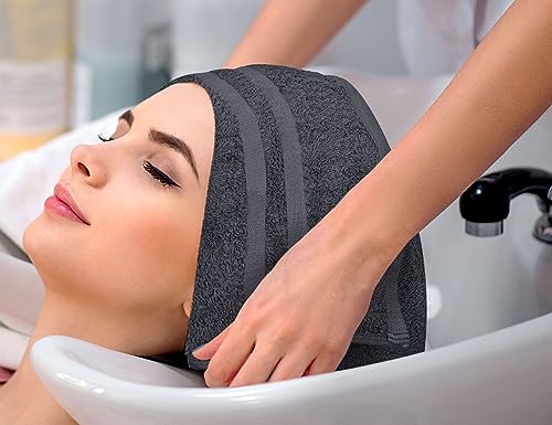 Bleach Proof Salon Towels - Dark Grey 24 Pack 16x27 Inches for Hair & Spa