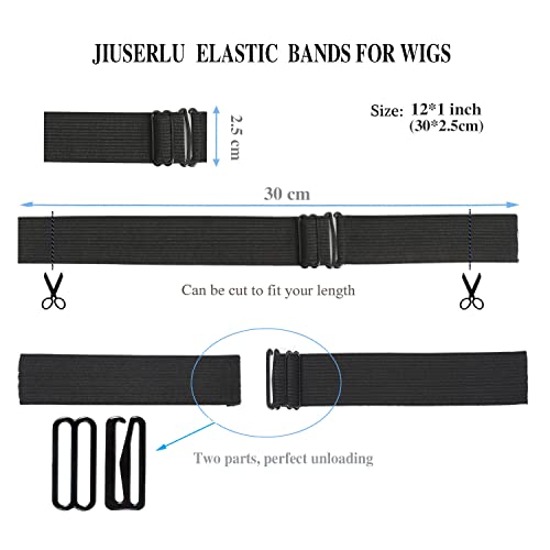 Black Adjustable Wig Bands 1” x 40pcs - Elastic Wig & Cap Fixing Straps