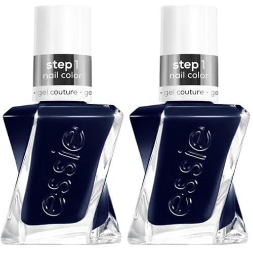 essie Gel Couture Nail Polish, Deep Navy Blue, 0.46 Ounce | Longwear | Caviar Bar | Pack of 2