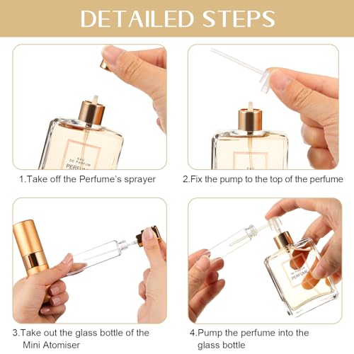 Honeydak 7-Pack 20ml Refillable Travel Perfume Atomizer Bottles with Pump Transfer Tools