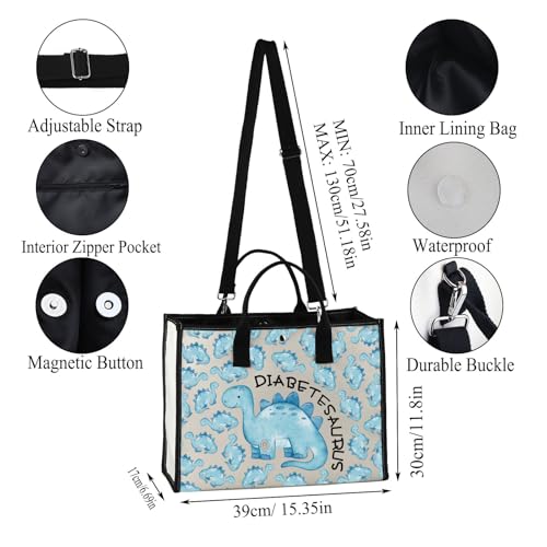 JXGZSO Funny Diabetic Bag Gift Diabetesaurus Diabetic Dinosouar Bag Diabetes Diabetic Supply Case (Diabetesaurus TT)
