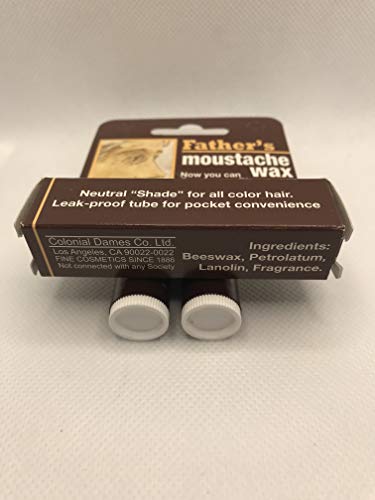 Father's Mustache Wax Neutral Shade 8 Pack - Strong Hold, Leakproof Tube for Men’s Grooming