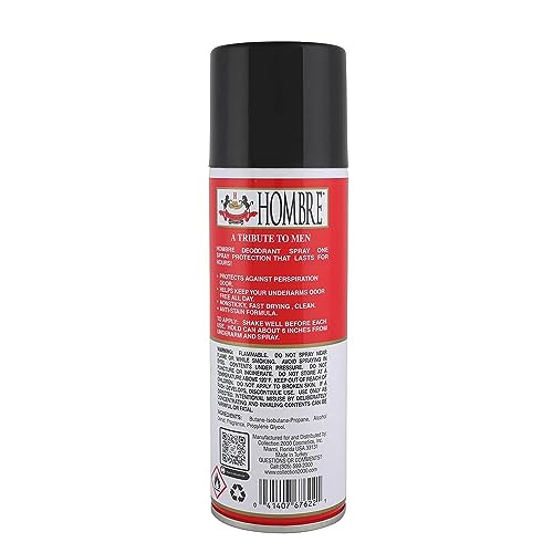 HOMBRE Red Deodorant Body Spray for Men 5.5oz Pack of 6 - Long-Lasting Freshness