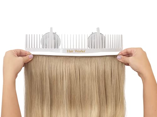 Hair Extension Holder White - Professional 13 Inch Wide for Wefts & Bundles