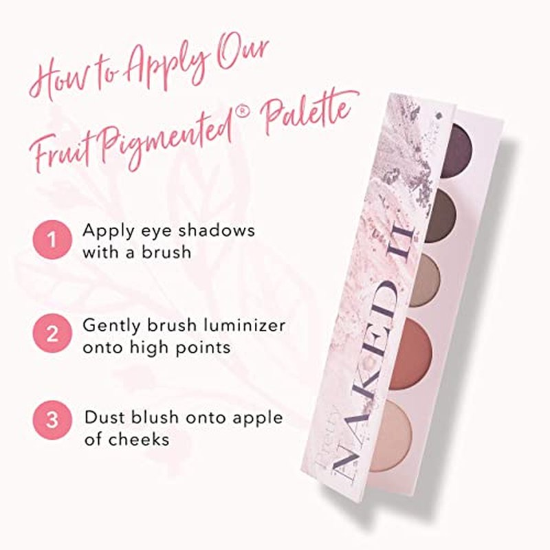 100% PURE Pretty Naked II Makeup Palette All in One Compact 3 Eyeshadow, Blush, Face Highlighter, Fruit Pigmented Natural Nude, Rose, Smokey Neutral for All Skin Types - Vegan (Nude to Smokey Tones)