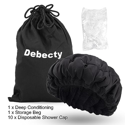 Deep Conditioning, Microwavable Heat Cap for Steaming Hair Styling and Treatment Steam Cap Steaming Haircare Therapy (Black)
