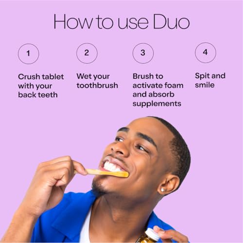 Duo Sleep Toothpaste Tablets with Melatonin & Nano Hydroxyapatite — 62 Count (Pack of 1)