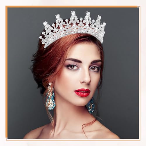 Silver Crown Tiara Set for Women with Comb | Bridal & Party Hair Accessories