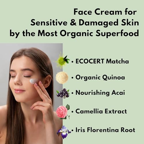 KITAO Organic Face Cream for Women & Men, Anti Aging Night Cream for Face with Matcha, Shea Butter, Retinol, Vitamin C & E; Collagen Face Cream & Facial Moisturizing Cream Japanese Skincare 1.7Fl Oz