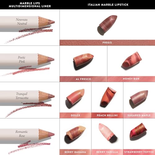 LAURA GELLER Marble-ous Lip Duo | Italian Marble Sheer Lipstick, Dolce + Marble Lips Multidimensional Liner, Tranquil Terracotta