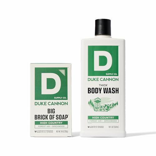 High Country Grooming Set - 10oz Triple-Milled Soap & 18oz Thick Body Wash - Birchwood & Tonka Scent
