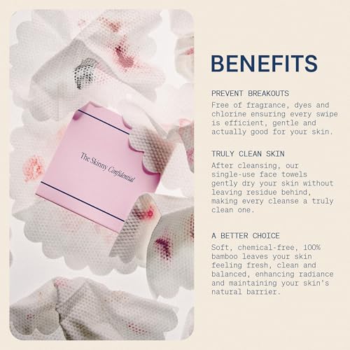 Disposable Face Towels for Sensitive Skin - Bamboo, 50 Count