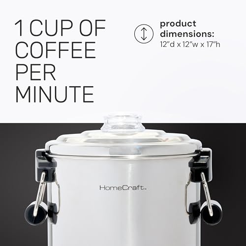 45-Cup Coffee Urn Dispenser with Double Dripless Faucet - Quick Brewing, Stainless Steel - Variation of THIS listing