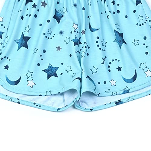 Girls 3-Piece Cotton Pajama Set - Blue Moon, 8-9 Years Sleepwear