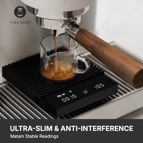 TIMEMORE Basic 3.0 Black Coffee Scale with Timer & Brew Modes - Rechargeable Digital Espresso & Pour Over Scale