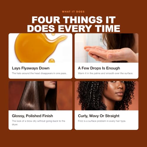 Anti Frizz Hair Serum with Argan Oil - Smoothing, Heat Protectant & Split End Treatment - 2.53 Fl Oz