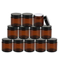 4 oz Amber Glass Jars with Lids - Pack of 25 Cosmetic Containers, Variation of 4.0 Ounces / 4 oz