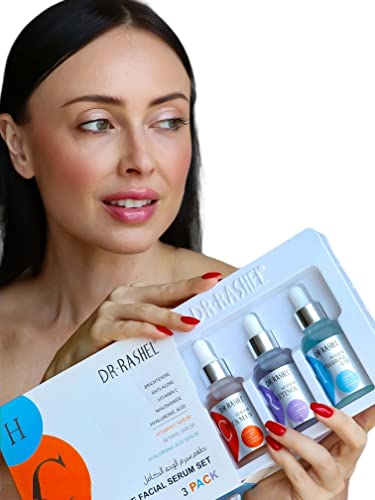 Vitamin C Retinol Hyaluronic Acid Face Serum Set - Moisturizing & Repair, 3 Pack