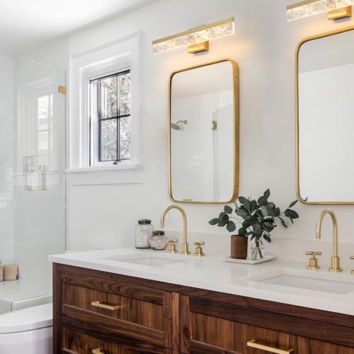 Gold 24-Inch Dimmable Vanity Light Fixture for Bathroom Mirror