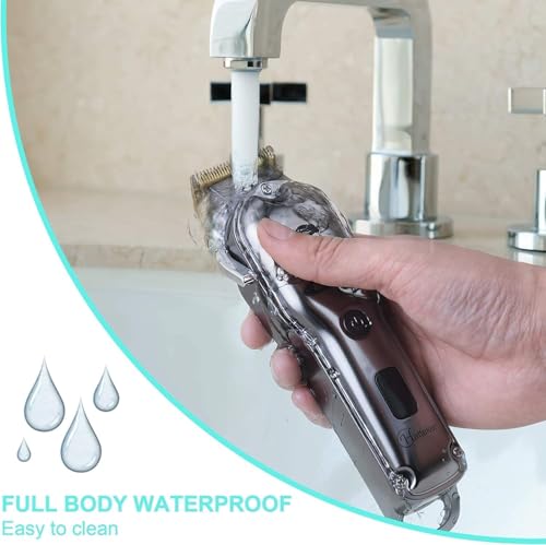 Professional Waterproof Hair Clipper Kit for Men with Adjustable Length & Cordless Design