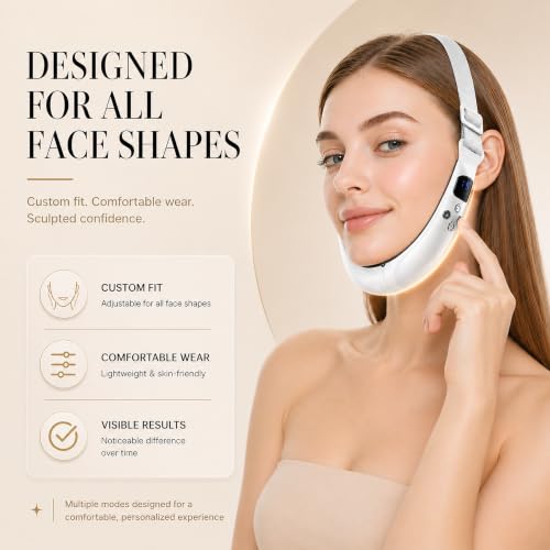 Dyews White Electric Double Chin Device & V-Face Machine — 6 Modes, 12 Intensities