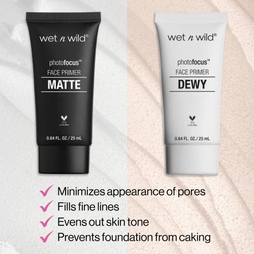 wet n wild Face Primer Photo Focus Matte Face Primer Clear, Perfect Prep & Matte Finish, Extends Makeup Wear, Weightless Hydration with Aloe Vera & Vitamin E, Cruelty-Free - Partners in Prime