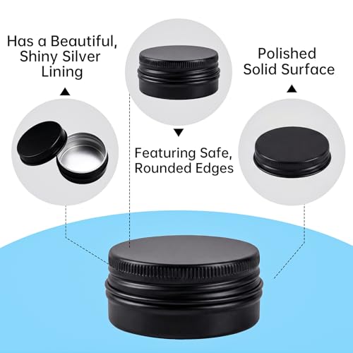 120 Pack 0.5 oz Aluminum Lip Balm Tins - Leakproof Cosmetic Containers