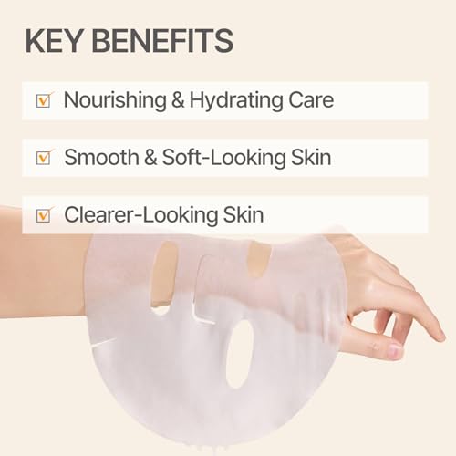 9 wishes Rice Water Sheet Mask- Hydrating Korean Face Mask with Rice Water, Moisturizing Mask for Radiant Skin, Improves Skin Texture, Korean Skincare- 25ml x 10 Sheets