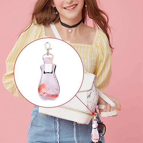 CM Clip-on Chapstick Sleeve Lip Balm Holder Neoprene Lipstick Holder Keychain Travel Accessories (Marble Patterns (4 Pcs))