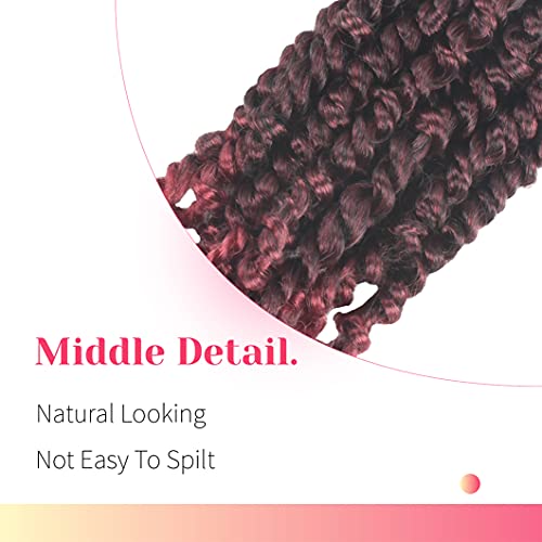 Pre-Twisted Passion Twist Crochet Hair 30 Inch - Ombre Burgundy, Pack of 8