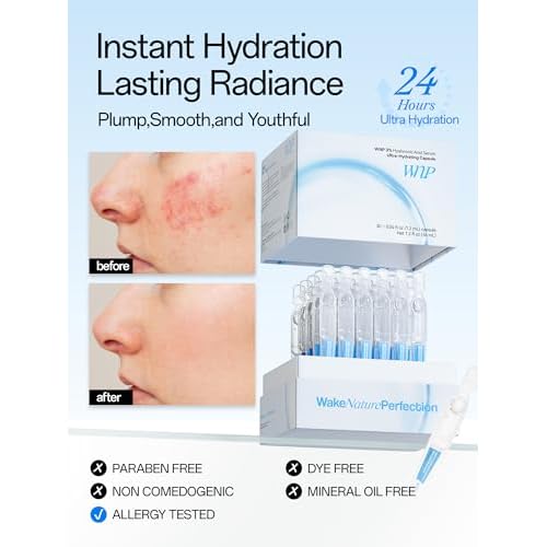 WNP Hyaluronic Acid Serum 3% for Face with 4D Multi-Layer Hydration | Ultra Hydrating Anti-Aging Serum | Moisturizer for Dry & Sensitive Skin | Pre-Makeup Skincare | Single-Use Vials 100PCS