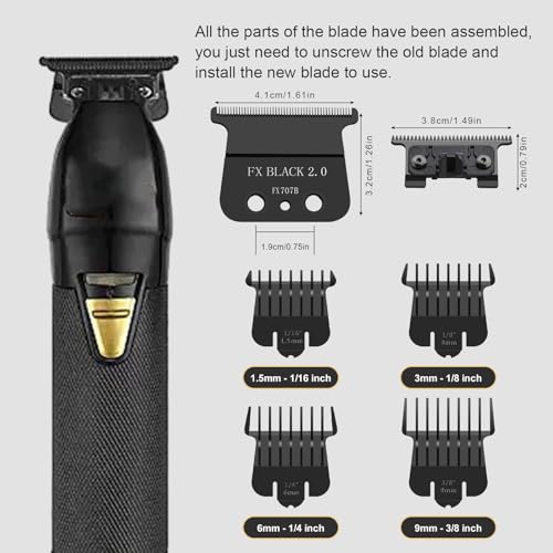 Replacement Blade Set for BaBylissPRO FX787 & FX726 Trimmers - 2 Pack with 4 Guards