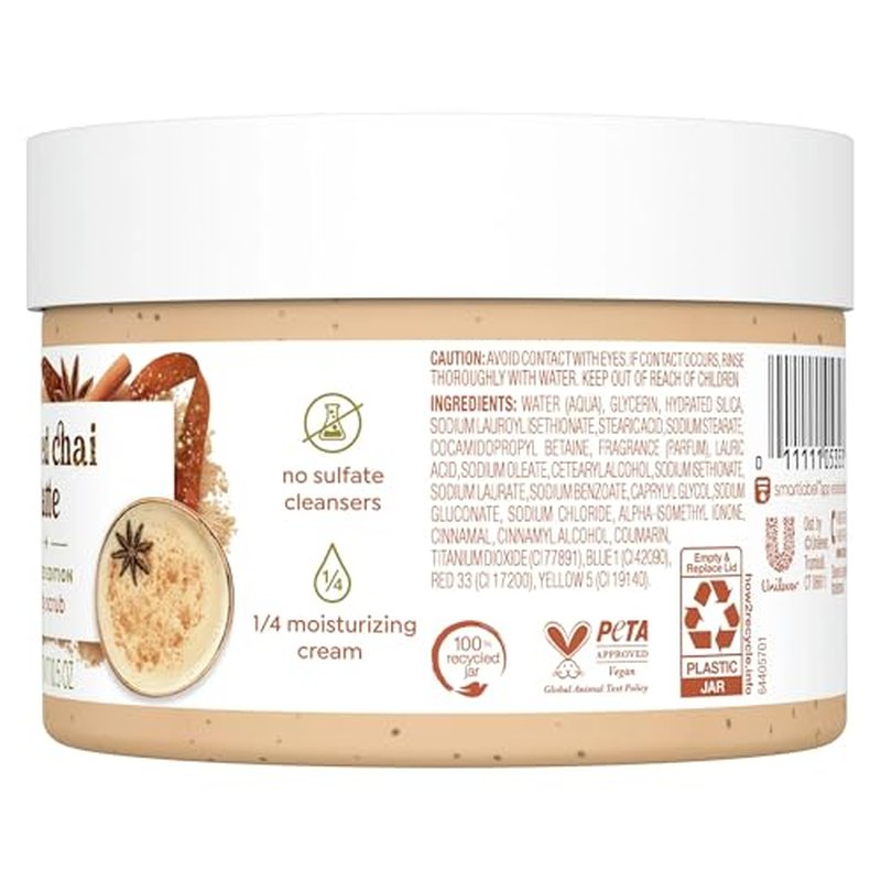 Dove Exfoliating Body Scrub ? Spiced Chai Latte, Deeply Nourishing Exfoliant with ¨ù Moisturizing Cream, 10.5 oz