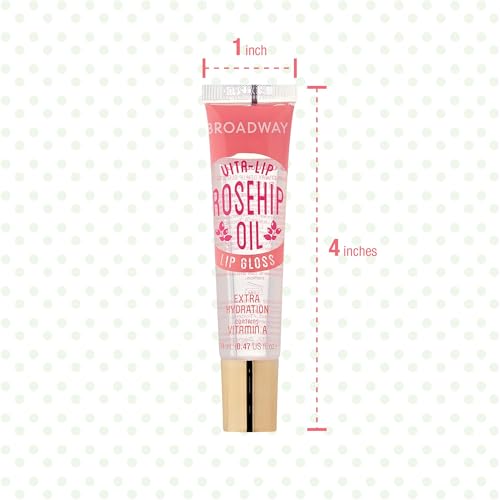 Ruby Kisses Broadway Vita-Lip Clear Lip Gloss (Rosehip Oil 6 Pack), Ultra-Hydrating & Soothing Formula with Vitamin Oils, High-Shine Non-Sticky Finish, Healing Glossy Lip Balm With Vitamin A