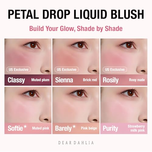 DEARDAHLIA Petal Drop Liquid Blush - Barely - Water-Serum, Natural Glow