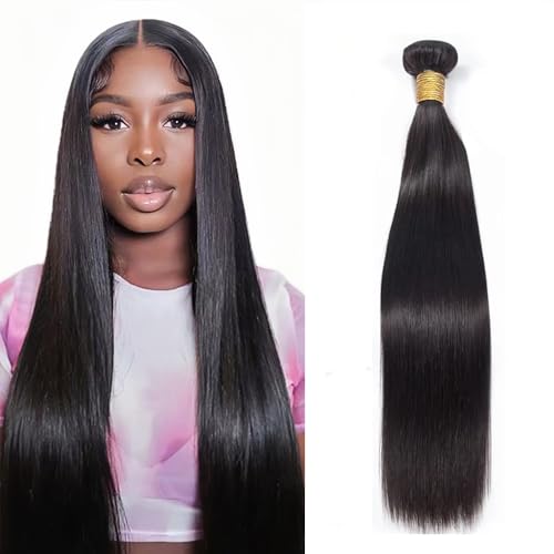 24 Inch Human Hair Bundles Straight Black 50g Natural Remy Double Weft