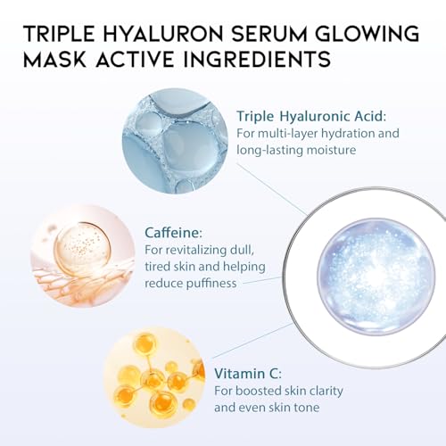 #OOTD 50-Count Vegan Sheet Mask Set with Collagen, Cica, Ceramide, Vitamin C & Retinol – Hydrating & Brightening
