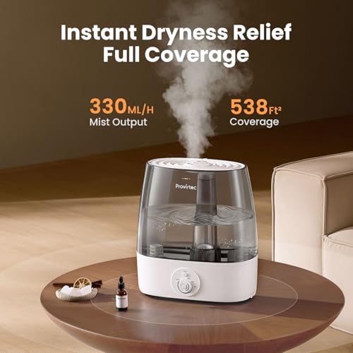 Large Room Humidifier with 6.5L Tank, Top Fill, Aromatherapy & Night Light