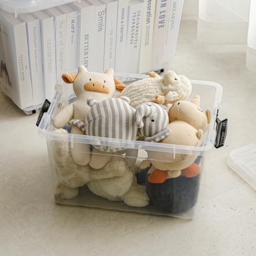 Cetomo 18 Qt Clear Plastic Storage Bins with Lids, 4-Pack Stackable Container Set