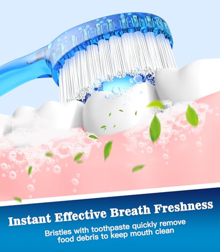 72 Pack 5-in-1 Disposable Travel Toothbrush Set - Mixed Flavors