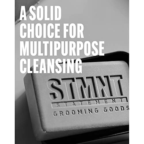 STMNT Grooming Goods Hair & Body Cleansing Bar, 4.4 oz | SLS/SLES Sulfates Free | Moisturizing Formula w/Activated Charcoal | Travel Friendly