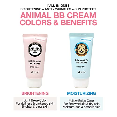 SKIN79 Animal BB Cream Angry Cat Dark Panda Dry Monkey SPF 50+ PA+++ Made In Korea (Dry Monkey)