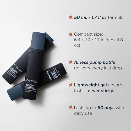 Cardon Anti-Aging Face Moisturizer for Men 1.7 fl oz Hydro Boost Gel with Cactus Extract