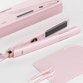 Pink 1-Inch Titanium Flat Iron Hair Straightener & Curling Wand 2-in-1