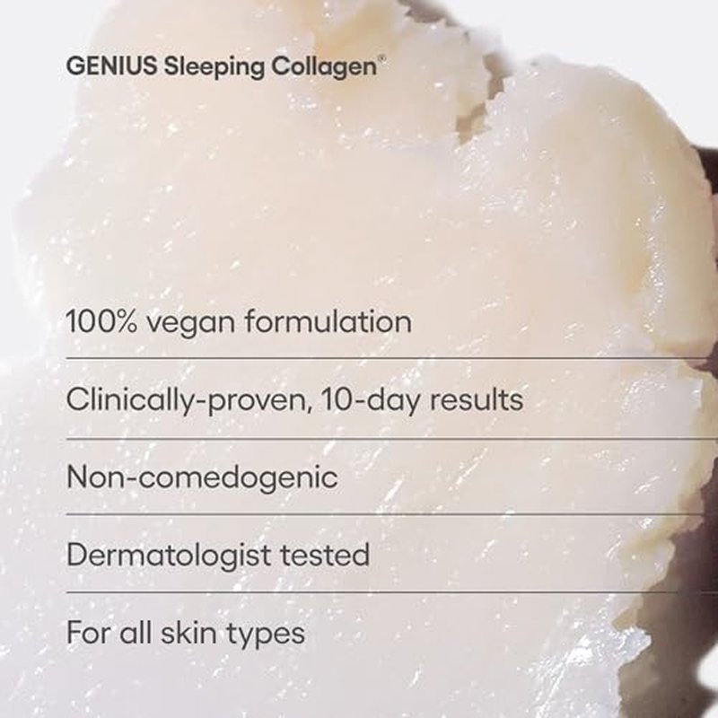 Algenist GENIUS Sleeping Collagen Night Cream - Overnight Biomimetic Collagen Facial Moisturizer with Alguronic Acid, Ceramides and Microalgae Oil - Rich Buttery Face Cream for Smooth Dewy Skin (2 Oz)