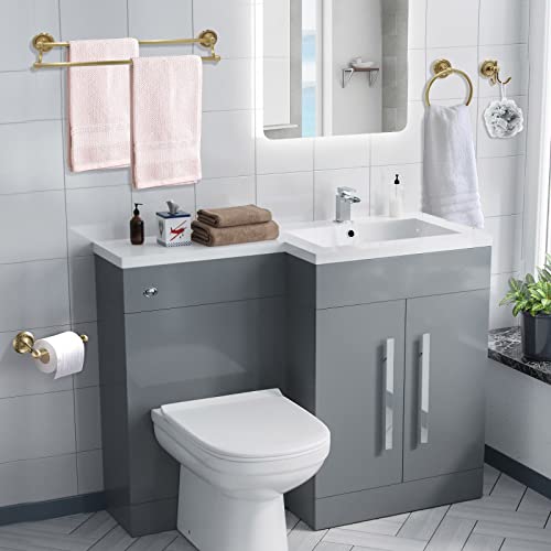 4 Pack Double Antique Brass Bathroom Accessories Set - Wall-Mounted Hardware