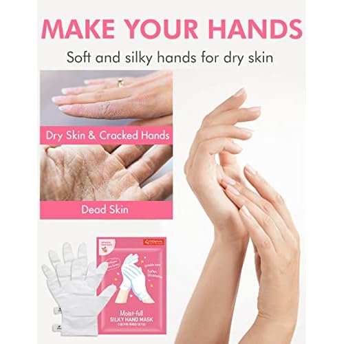 DERMAL 16 Combo Pack A Collagen Essence Full Face Facial Mask Sheet + Moistfull Silky Foot Socks & Hand Gloves Mask Combo 6 Pack